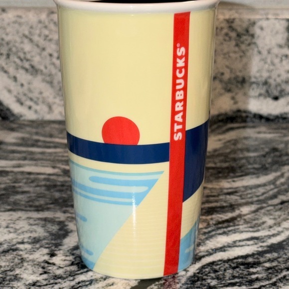Starbucks 12oz 355mL California Travel Tumbler Mug Palm Trees Sun‎ Design w/ Lid - Picture 9 of 16